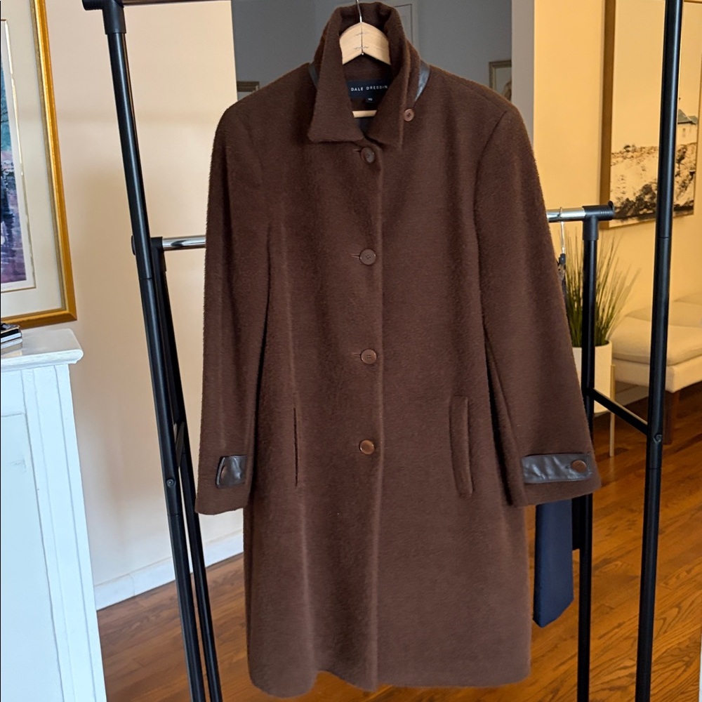 Vintage Elegant Brown Alpaca Coat
